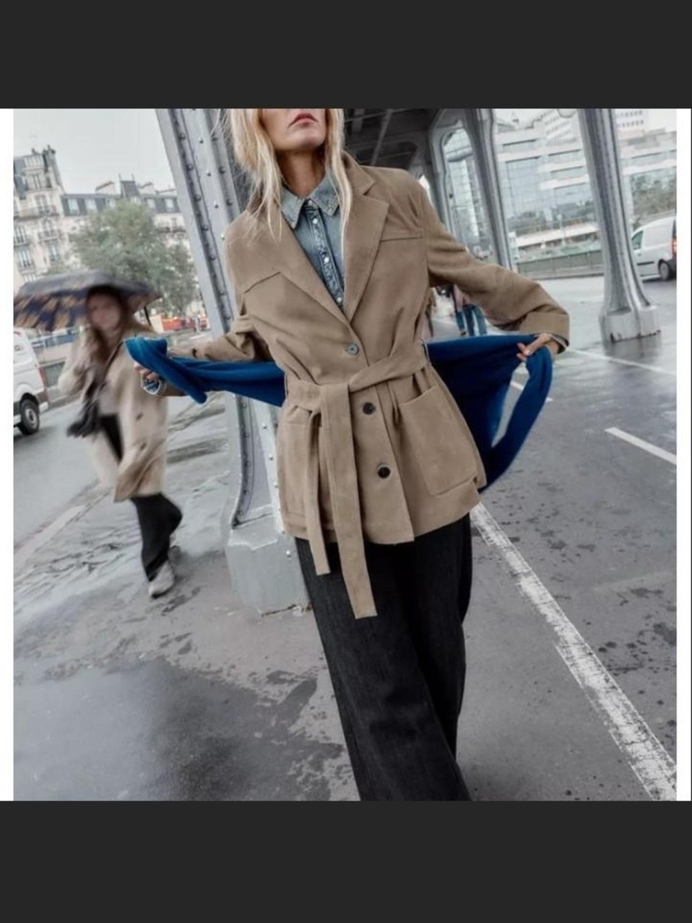 Zara 100% Leather Belted Jacket